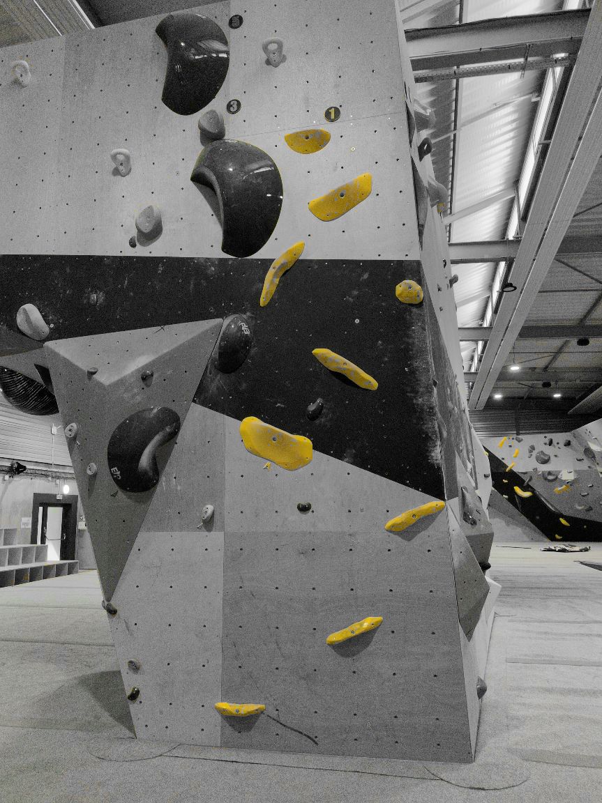 Photographie du bloc coté 1 dans le secteur Titan droite la salle Goat Rocks Nancy.